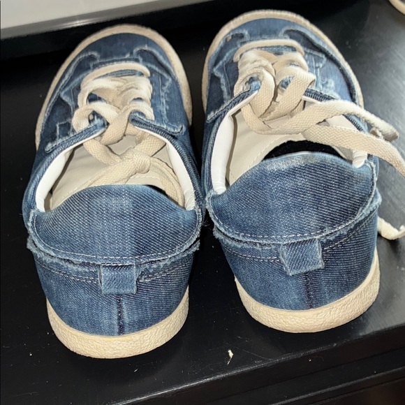 Zara Denim Blue and Cream Casual Sneakers - Picture 7 of 10